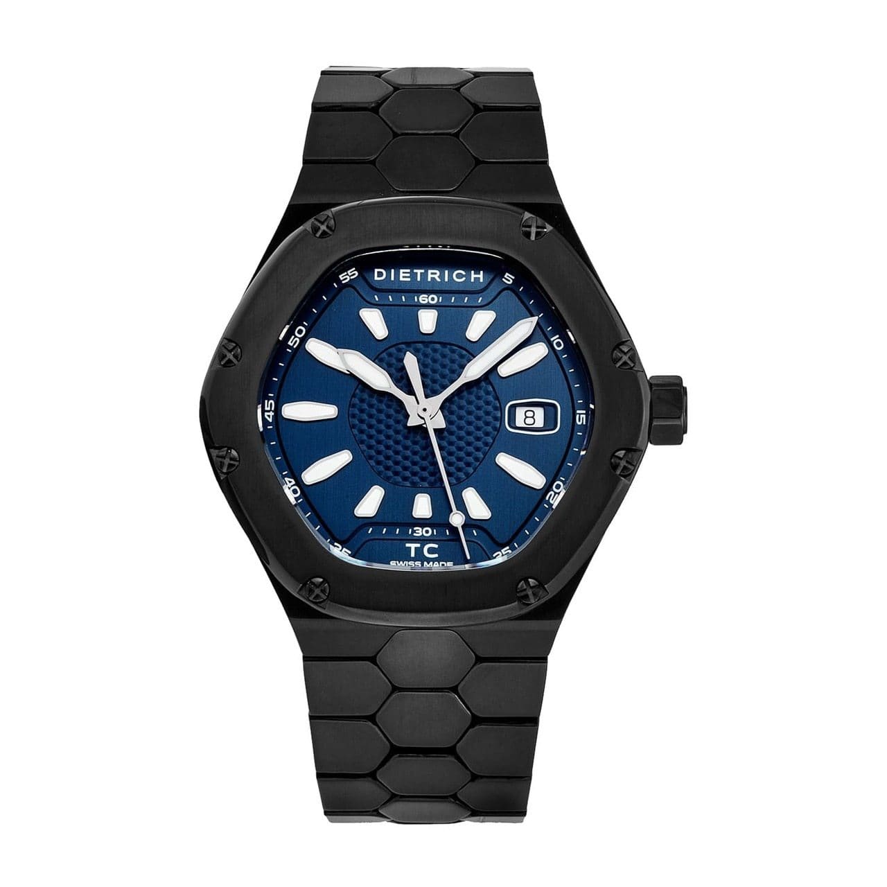 Dietrich TC PVD BLUE Time Companion Blue Dial Hexagon Men's Automatic Watch 657968522381