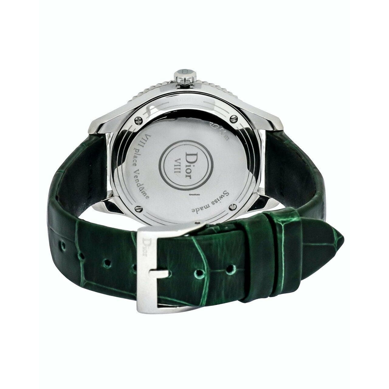 Dior CD152112A001 Montaigne White Dial Women’s Green Leather