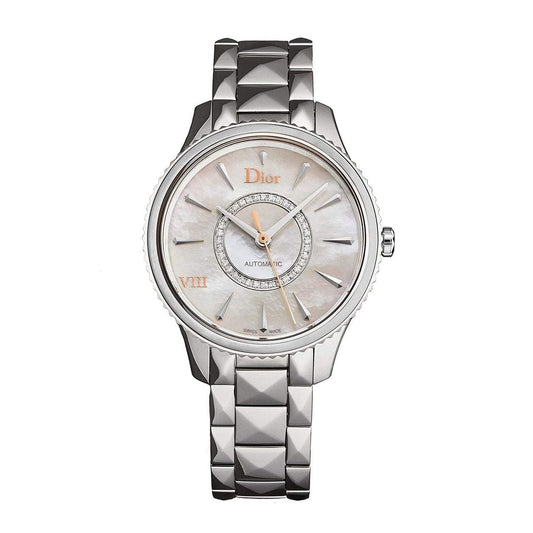 Dior CD153512M001 VIII Montaigne Mother of Pearl Diamond Dial Automatic Watch 611393871605