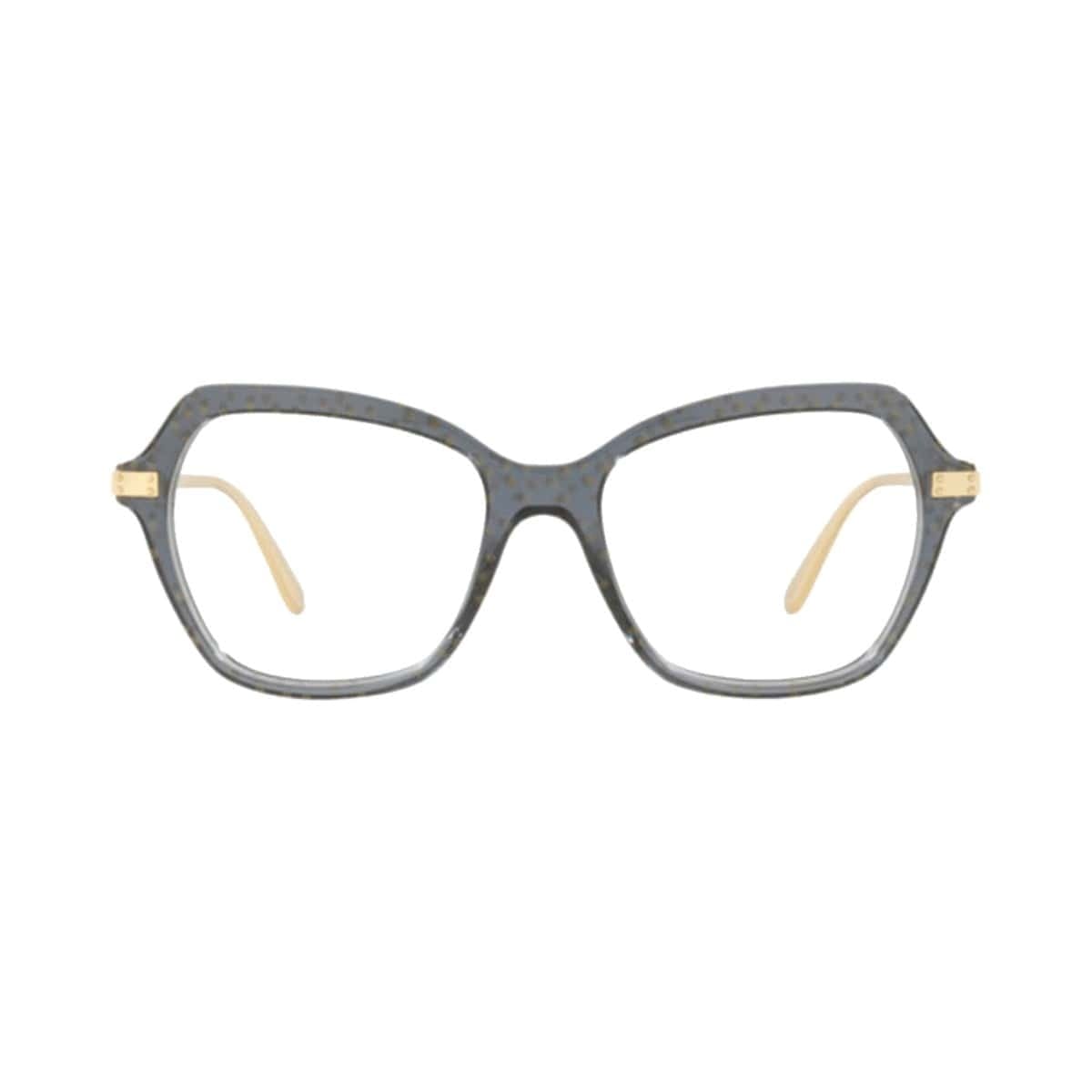 Dolce & Gabbana DG3311-3210 Transparent Black Gold Oversize Women's Acetate Eyeglasses 8056597016056