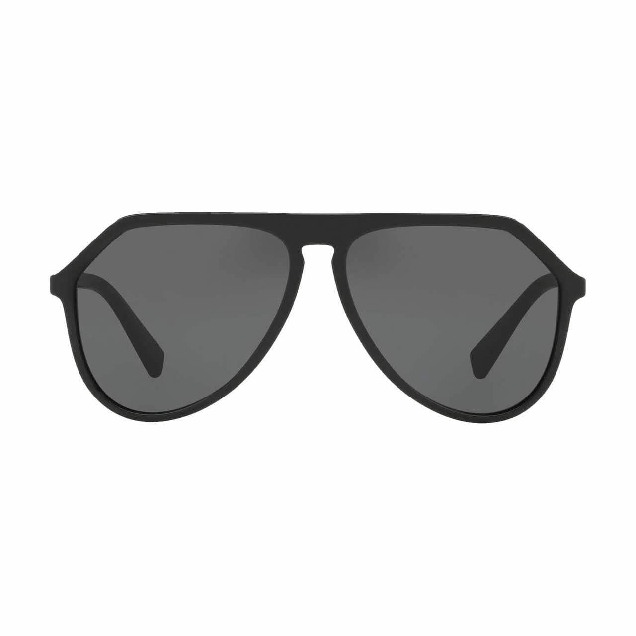 Dolce & Gabbana DG4341-501/87 Black Aviator Grey Lens Men's Acetate Sunglasses 8053672910216