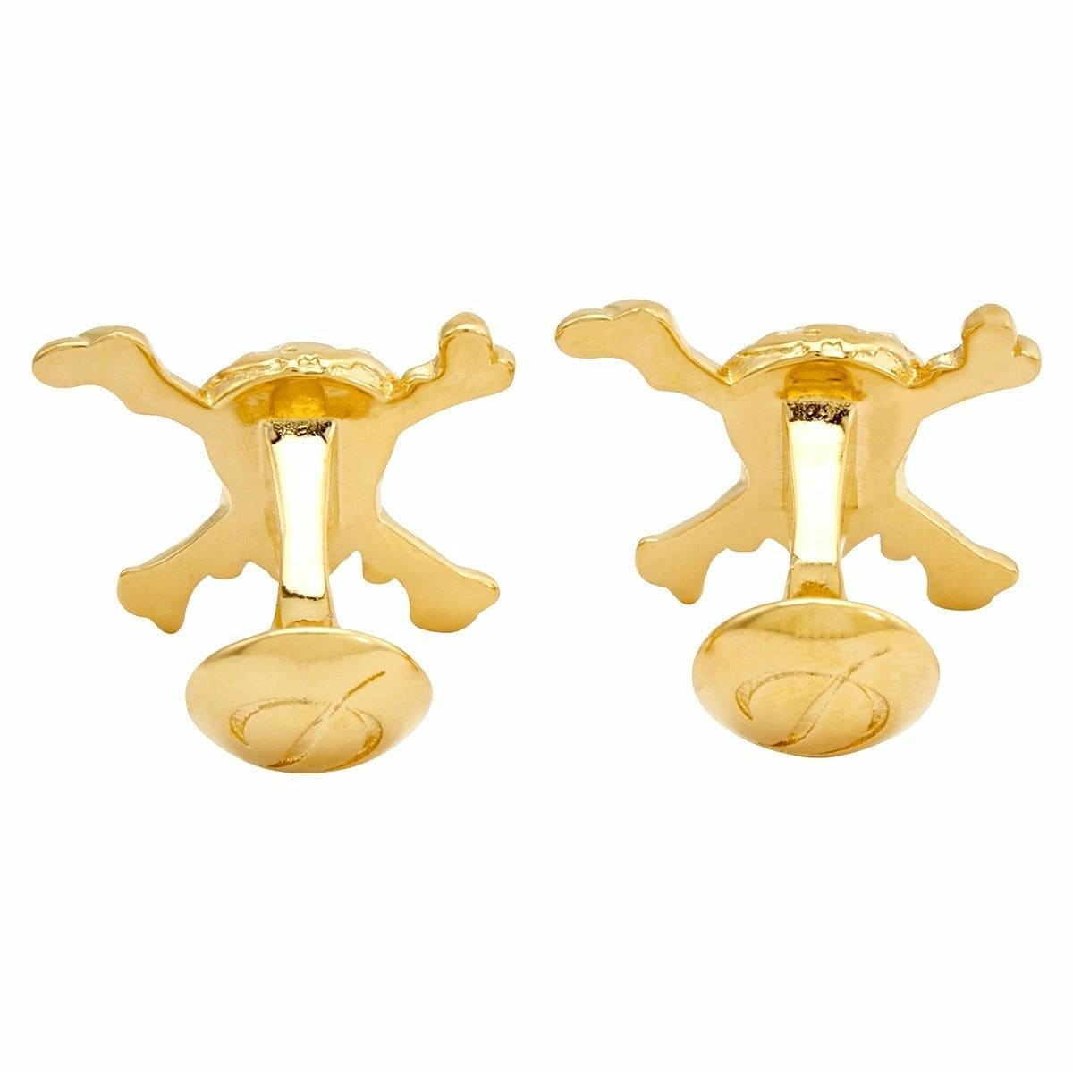 S.T. Dupont Pirates of the Caribbean Gold Finish Skull and Crossbones Cufflinks 005101PC 3597390234636