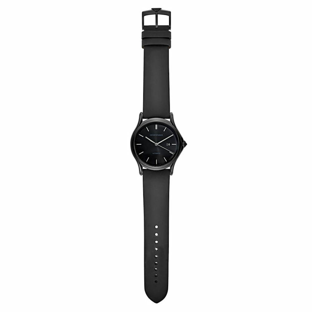 Emporio Armani ARS3015 Black Leather Swiss Automatic Men's Watch 723763220262