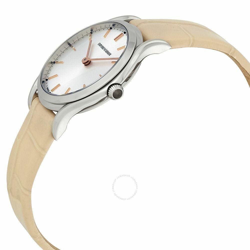 Emporio Armani ARS7005 Classic Silver Dial Analog Display Leather Ladies Watch 723763209441