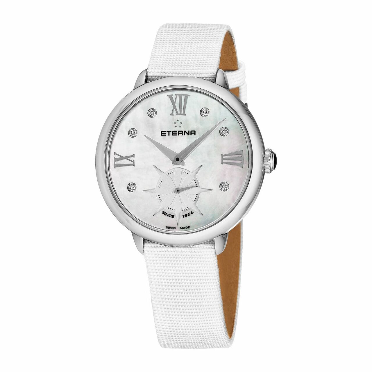 Eterna 2801.41.96.1406 Eternity White Dial Diamond Markers Women's Leather Watch 7640157163260