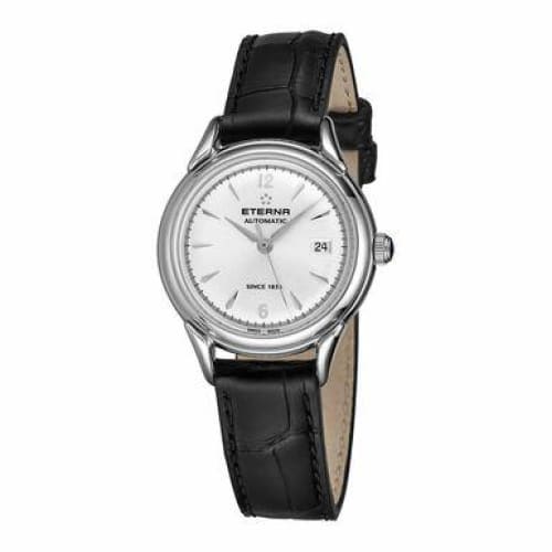 Eterna 2956.41.13.1389 Heritage Silver Dial Black Leather 