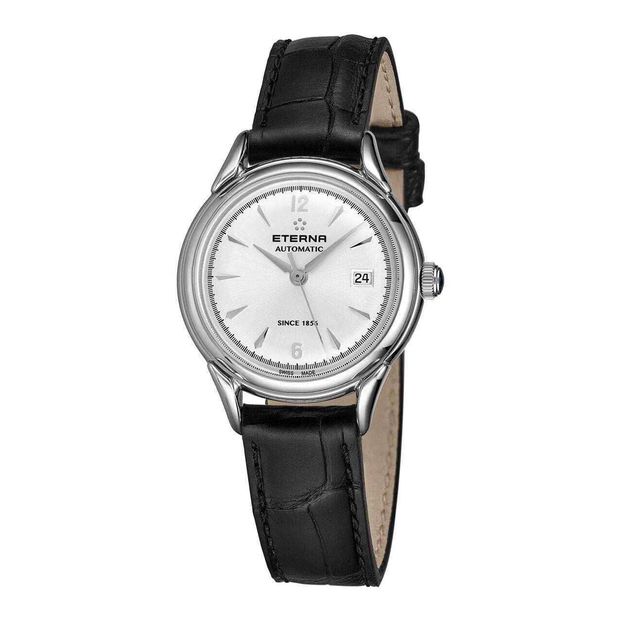 Eterna 2956.41.13.1389 Heritage Silver Dial Black Leather Women's Automatic Watch 794504368543