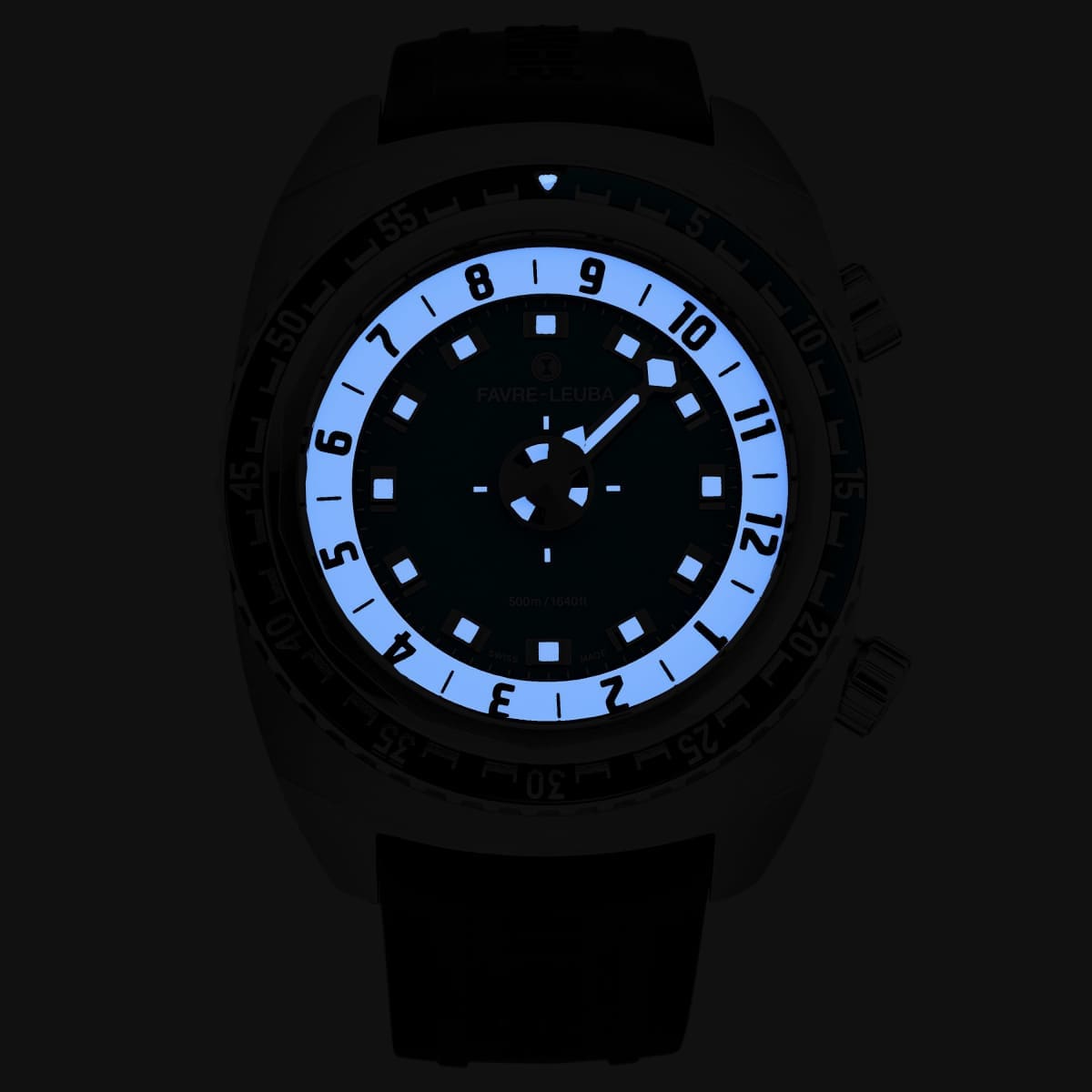 Favre-Leuba Men’s 00.10101.08.52.31 ’Raider Harpoon’ Blue White Dial Black Rubber Strap Automatic Watch - On sale
