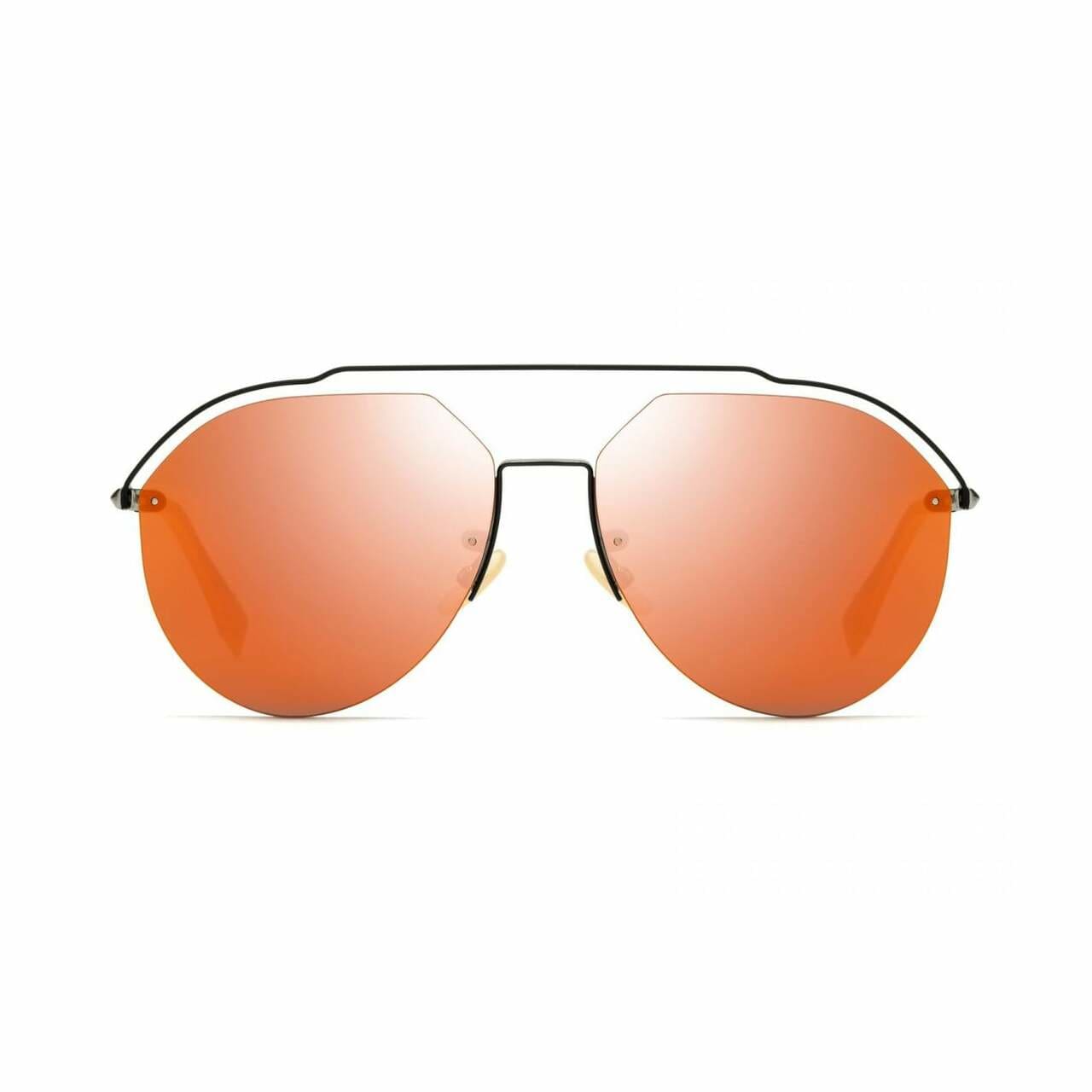 Fendi FF M0031/S-C9A Gunmetal Aviator Orange Lens Men's Metal Sunglasses 716736213002