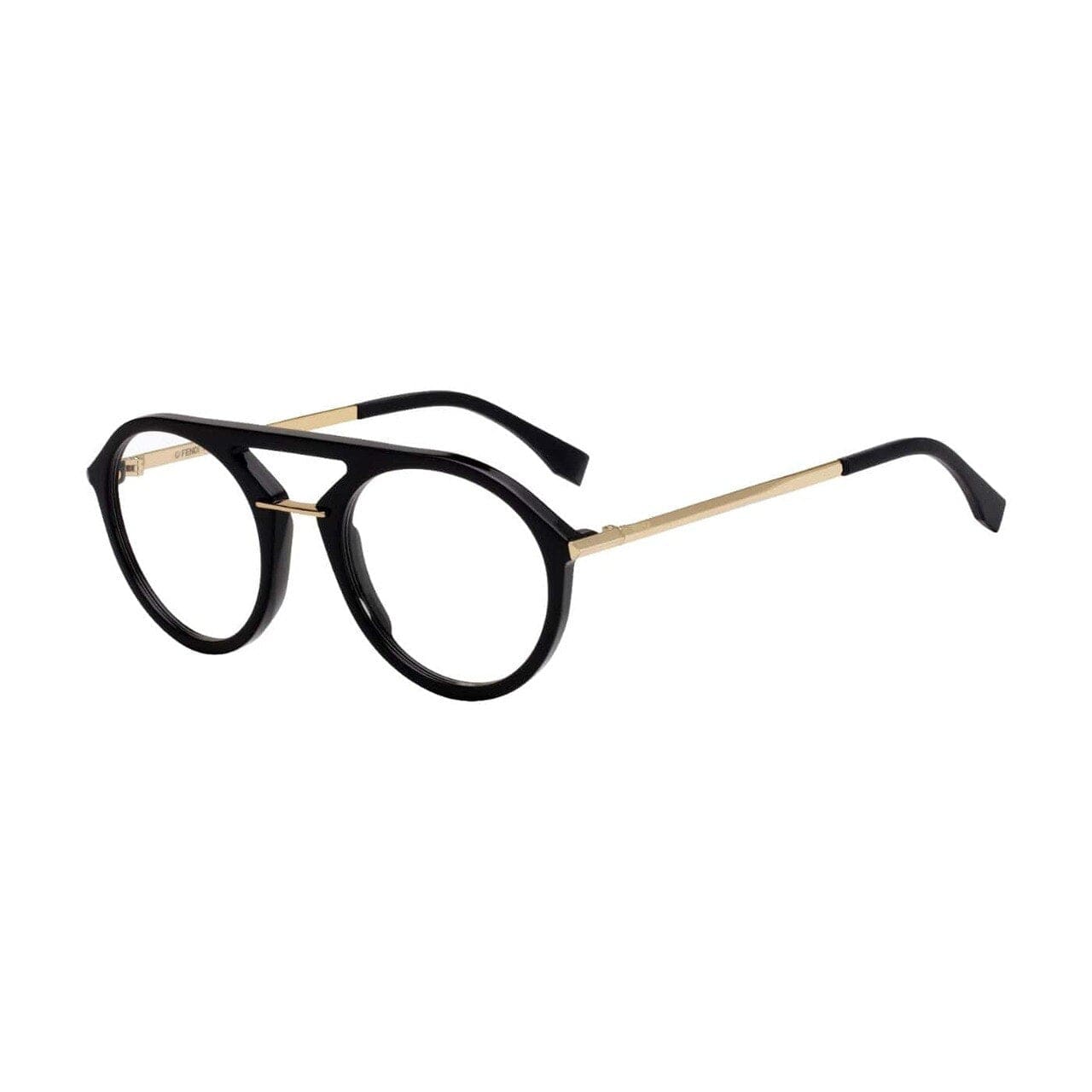 Fendi FF M0034-2M2 Black Gold Round Men's Acetate Eyeglasses 716736212920