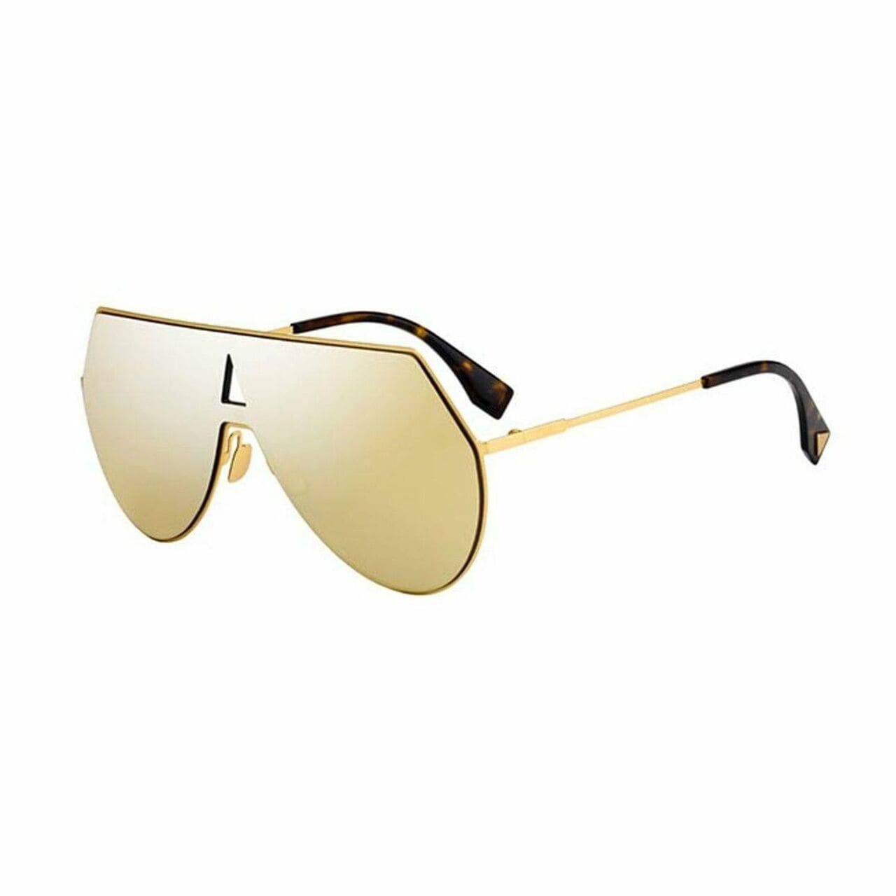 Fendi FF0193/S EYESHINE 001/K1 Yellow Gold Flat Top Gold Lens Women Steel Sunglasses 716736005225