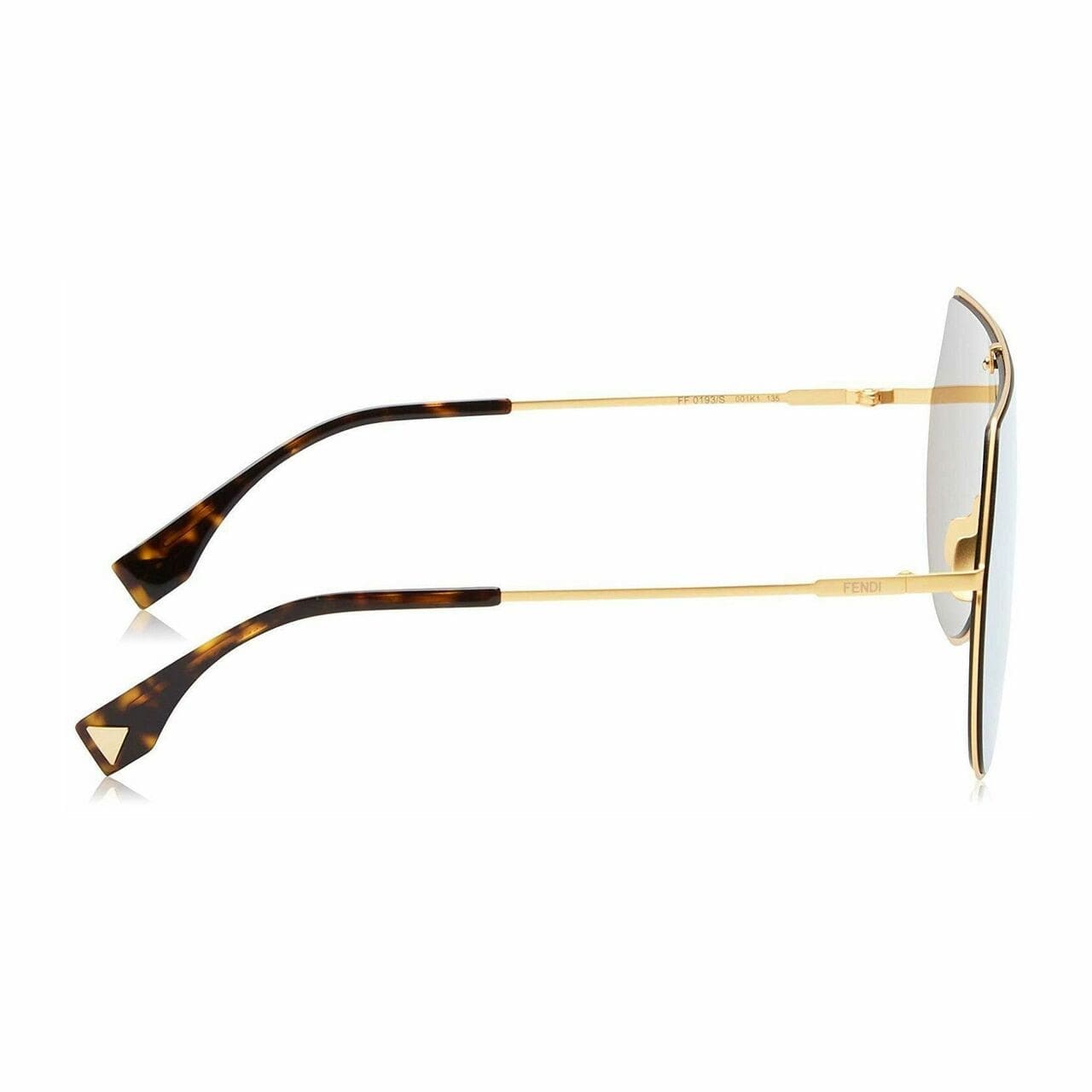 Fendi FF0193/S EYESHINE 001/K1 Yellow Gold Flat Top Gold Lens Women Steel Sunglasses 716736005225