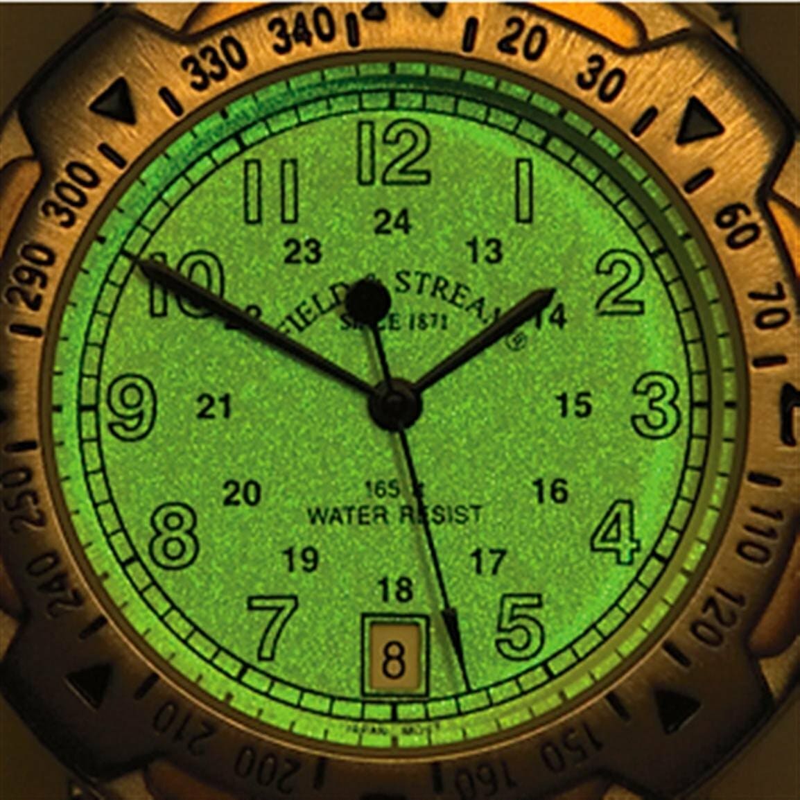 Field & Stream F25FOBL Camp Master Green Dial Multi-Function Compass Leather Pocket Watch 4943353135868F25FOBL