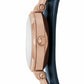 Fossil ES3857 Georgia Artisan Rosegold Case White Dial Women's Navy Leather Watch 796483182011