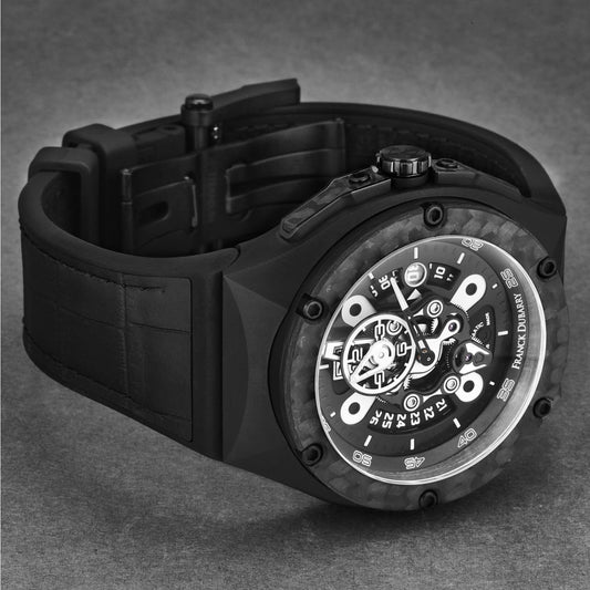 Franck Dubarry Men’s ’Crazy Wheels’ Black Dial Black 