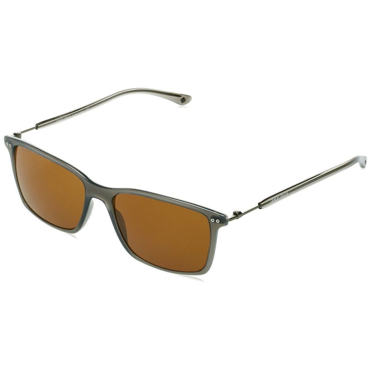 Giorgio Armani AR8045 545173 Mud Brown Full Rim Rectangular Sunglasses Frames for Men 8053672466928