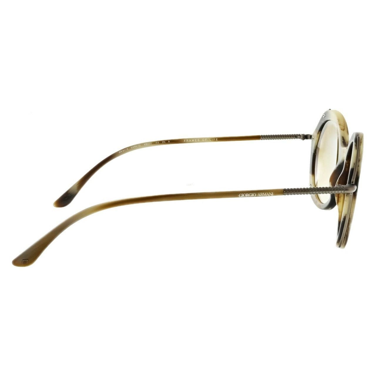 Giorgio Armani AR8075 54942L Matte Striped Beige Full Rim Round Sunglasses Frames 8053672543056
