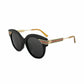 Gucci GG0282SA-001 Black Round Grey Lens Women's Acetate Sunglasses 889652126548