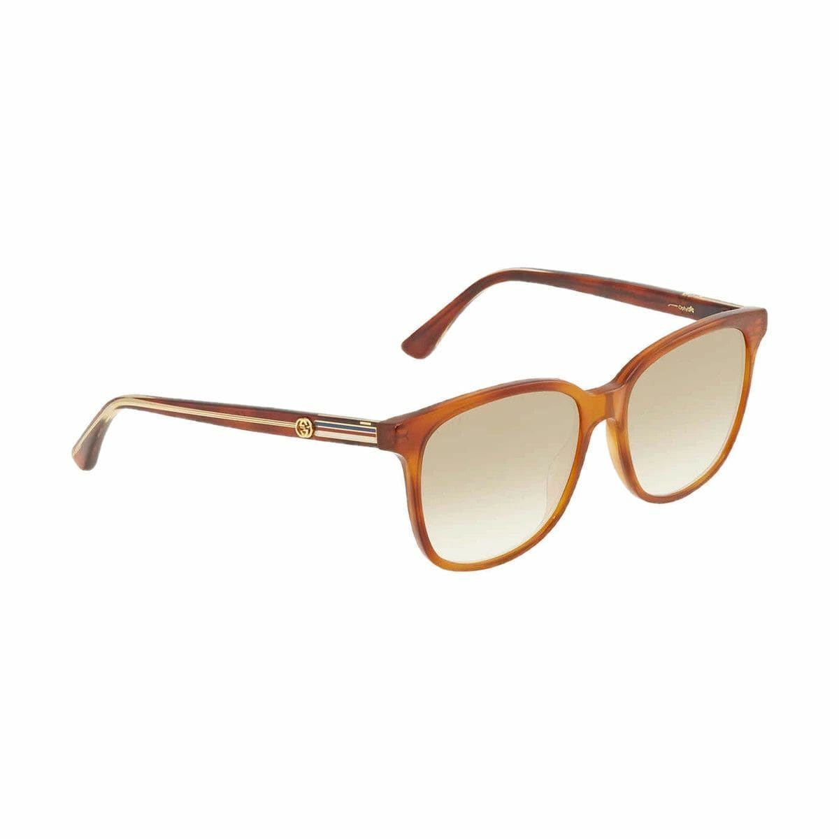 Gucci GG0376S-004 Havana Square Brown Gradient Lens Women's Acetate Sunglasses 889652176376