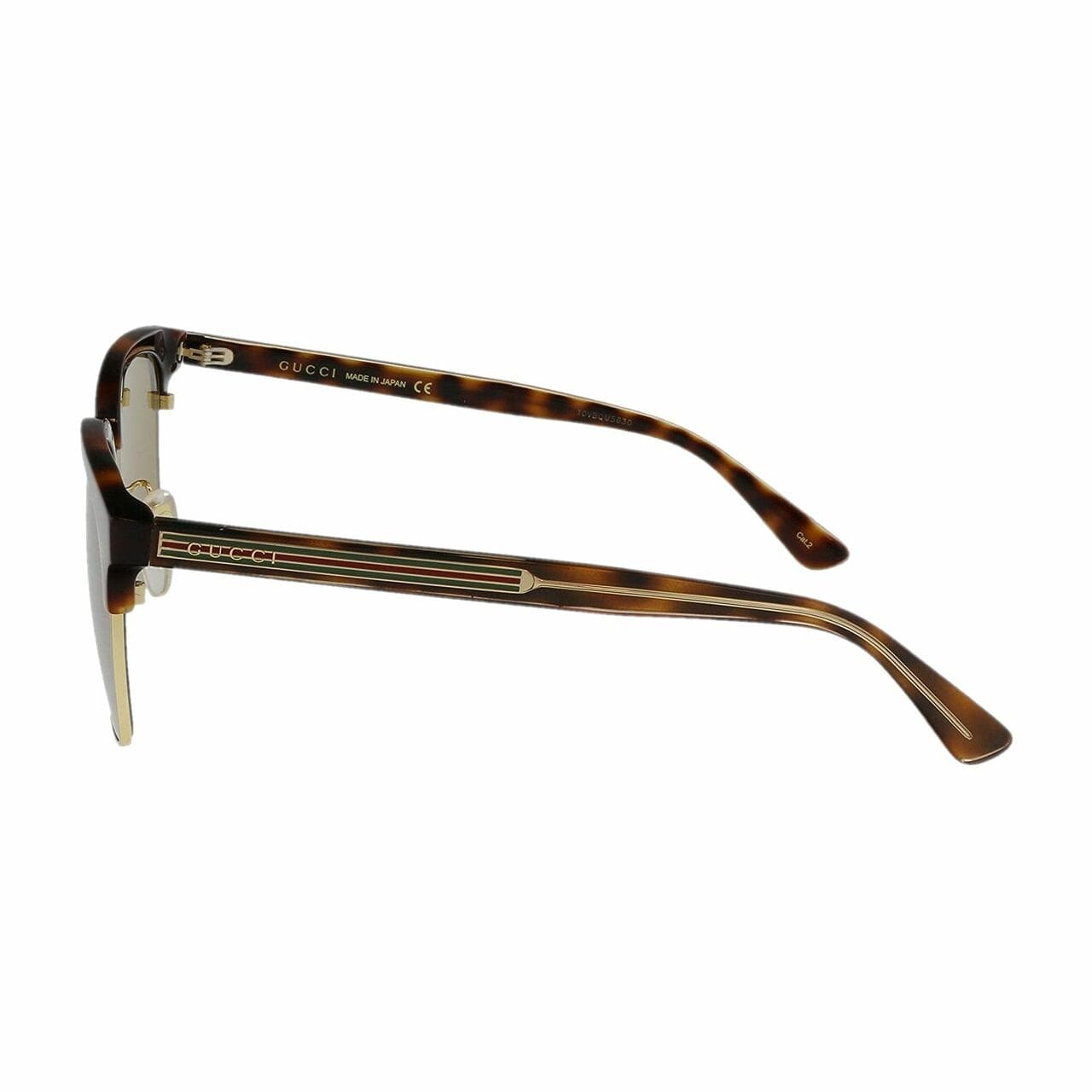 Gucci GG0382S-004 Havana Browline Brown Lens Men's Acetate Sunglasses 889652176864
