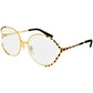 Gucci GG0596OA-003 Round / Oval Gold Metal Frame Clear Lens 