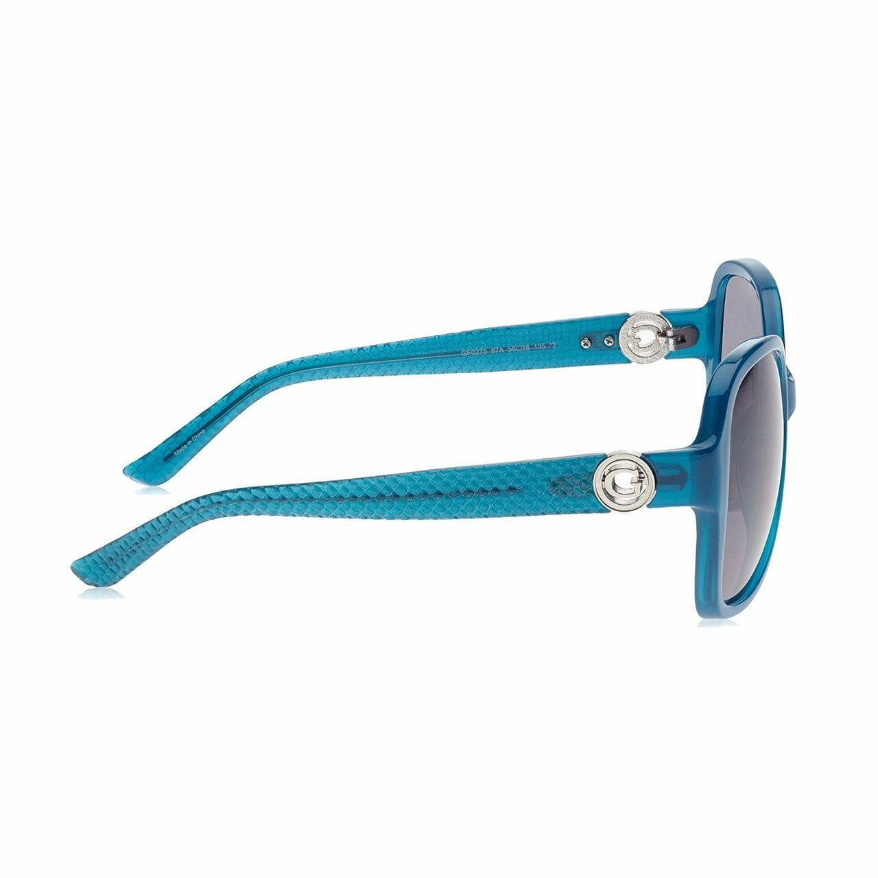 Guess GF0275-87A Shiny Turquoise Women's Butterfly Smoke Lens Sunglasses 664689823734