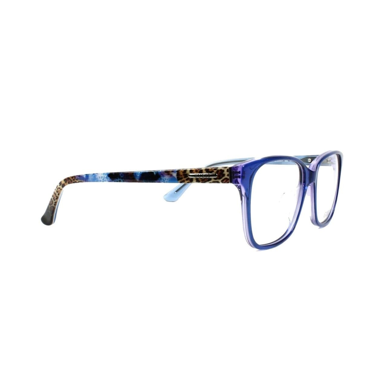 Guess GU-2506-090 Shiny Blue Square Women's Acetate Eyeglasses 664689697892