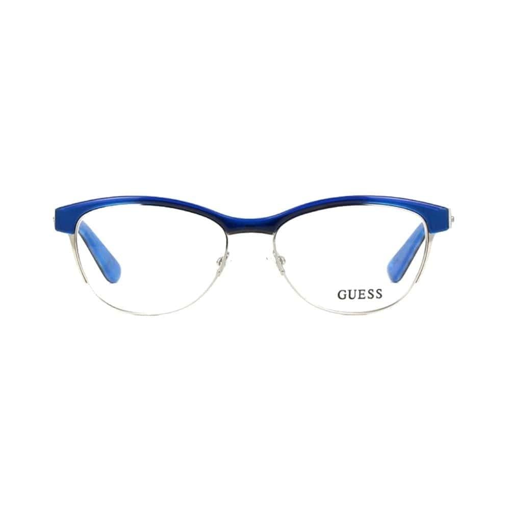 Guess GU-2523-090 Shiny Blue Women's Oval Metal Eyeglasses 664689748433