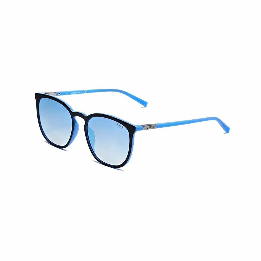 Guess GU3020/S-05X Black Oval Blue Lens Unisex Plastic Sunglasses 664689891122