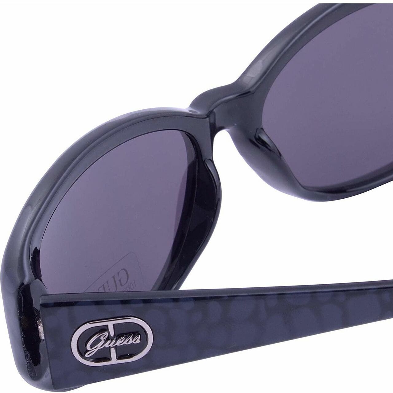 Guess GU7220-BLK-3 Black Oval Grey Lens Women's Plastic Sunglasses 715583563216
