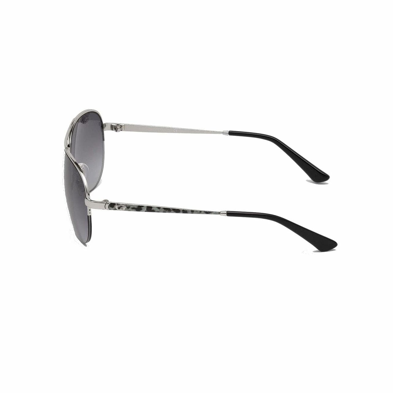 Guess GU7468-10B Shiny Light Nickel Tin Aviator Smoke Gradient Lens Women's Sunglasses 664689834730