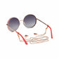 Guess GU7606-28U Shiny Rosegold Round Metal Women's Mirrored Bordeaux Lens Sunglasses 889214013514