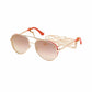 Guess GU7607-28U Shiny Rosegold Aviator Mirrored Bordeaux Lens Women's Metal Sunglasses 889214013415