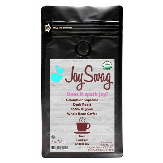 JoySwag Colombian Supremo Direct Trade Micro-Roast Certified Organic Whole Bean Coffee - 12oz - Kosher