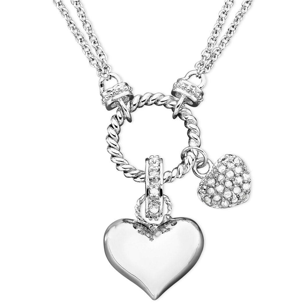 Heart n' Diamond MCN2089 Sterling Silver Heart Pendant Necklace