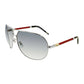 Invicta IEW004-04 Silver with Red Full Rim Gradient Grey Lenses Women's Sunglasses Frames 886678390151