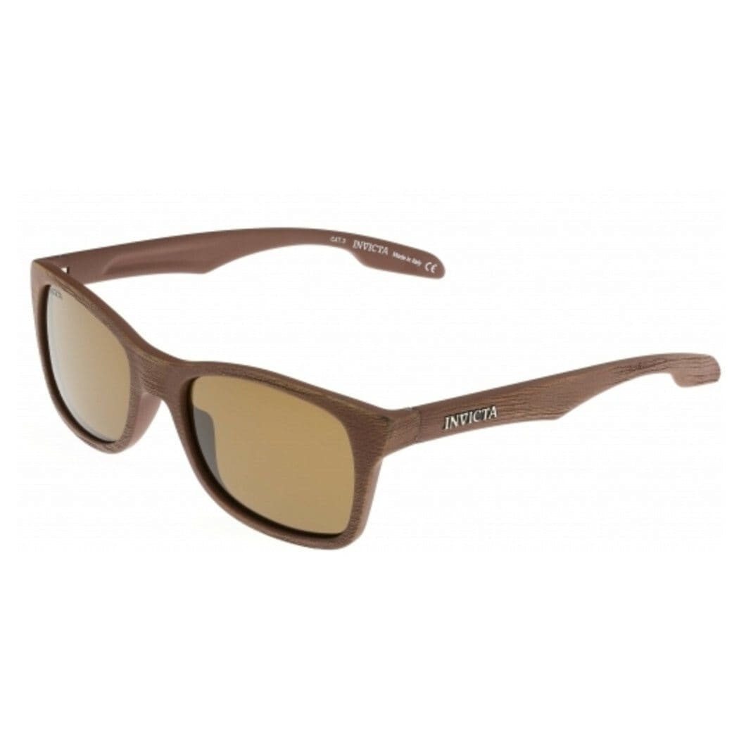 Invicta IEW012-03 Invicta Sun Wood Texture Brown Full Rim Wayfarer Sunglasses Frames