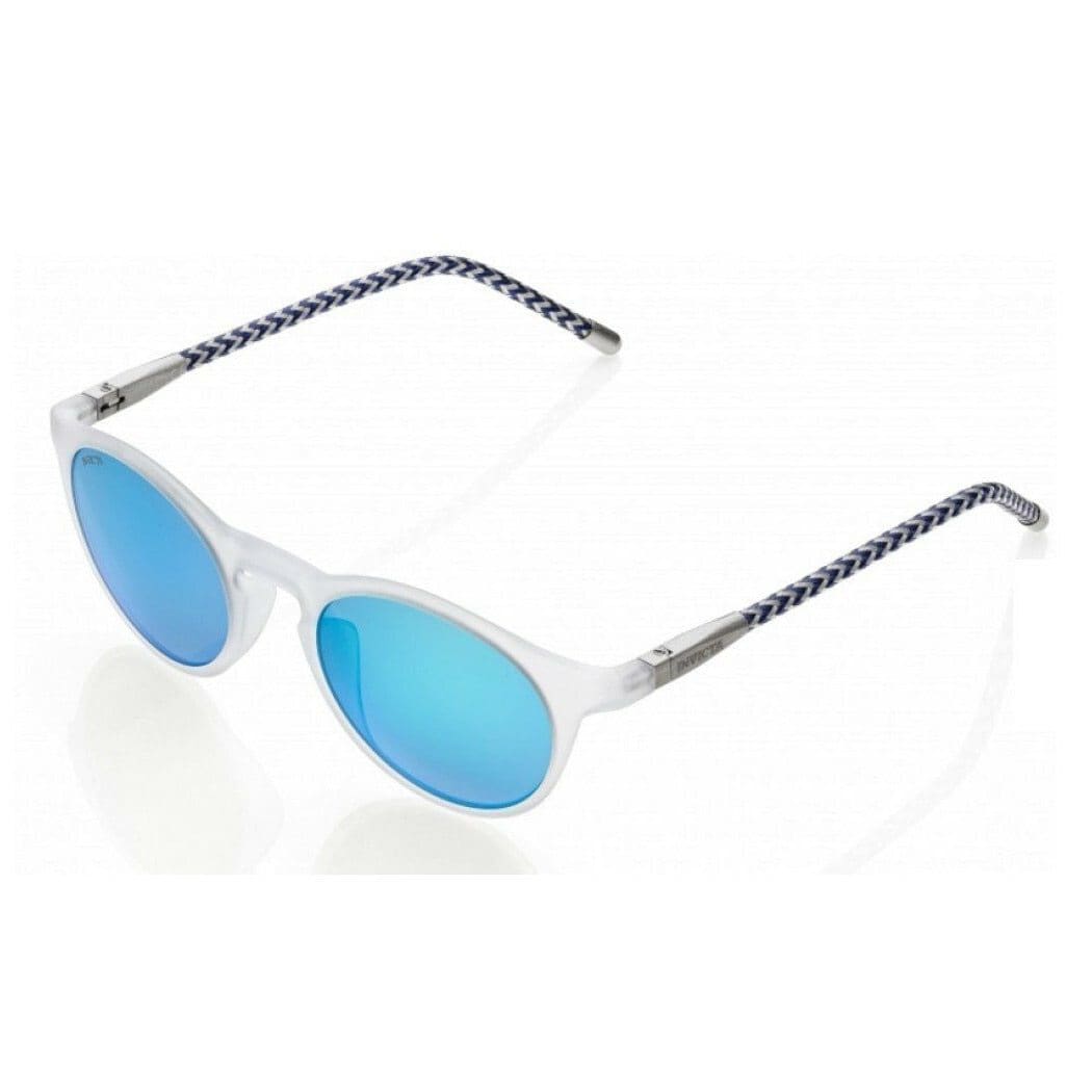 Invicta IEW029-10 Invicta Sun White/Silver Full Rim Sunglasses Frames with Blue Lenses 886678265077