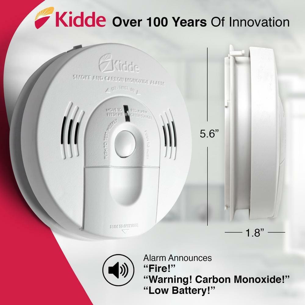 Kidde Hardwired Smoke and Carbon Monoxide Detector with Battery Backup and Voice Alarm KN-COSM-IBA 047871260416