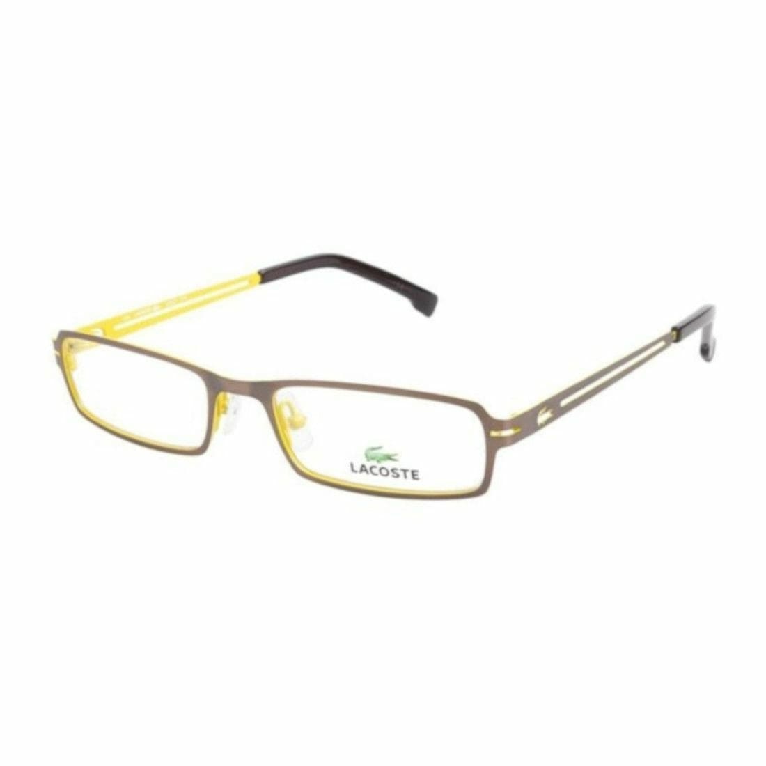 Lacoste L2121-714 Gold Yellow Rectangular Unisex Metal Eyeglasses