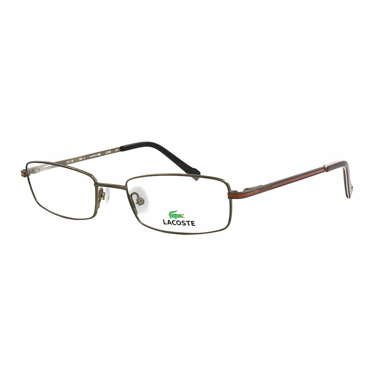 Lacoste L2129-210 Satin Brown Rectangular Unisex Metal Eyeglasses