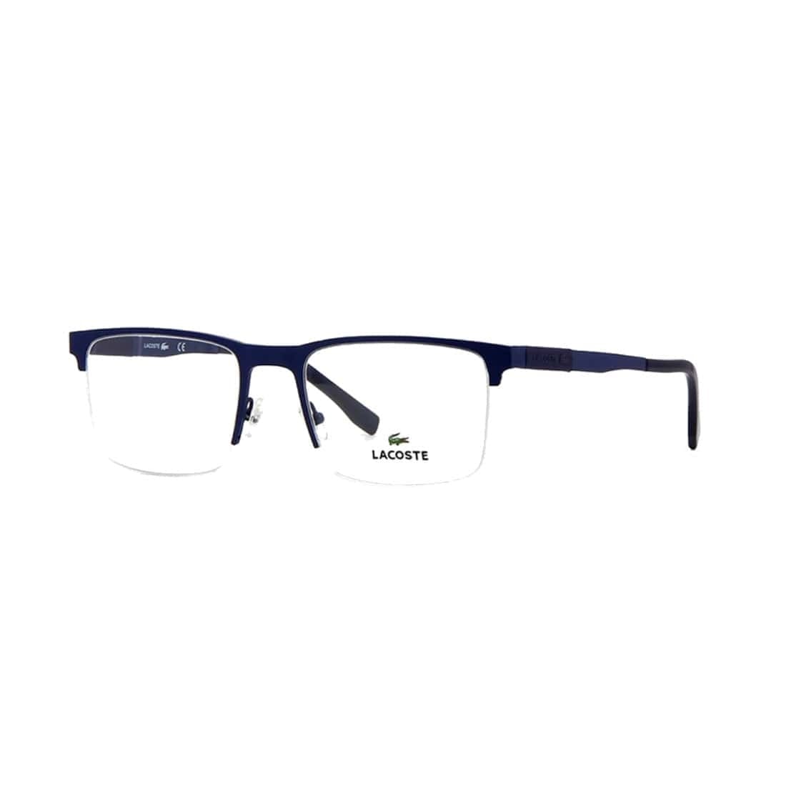 Lacoste L2244-424 Matte Blue Rectangular Men's Titanium Eyeglasses 886895363600