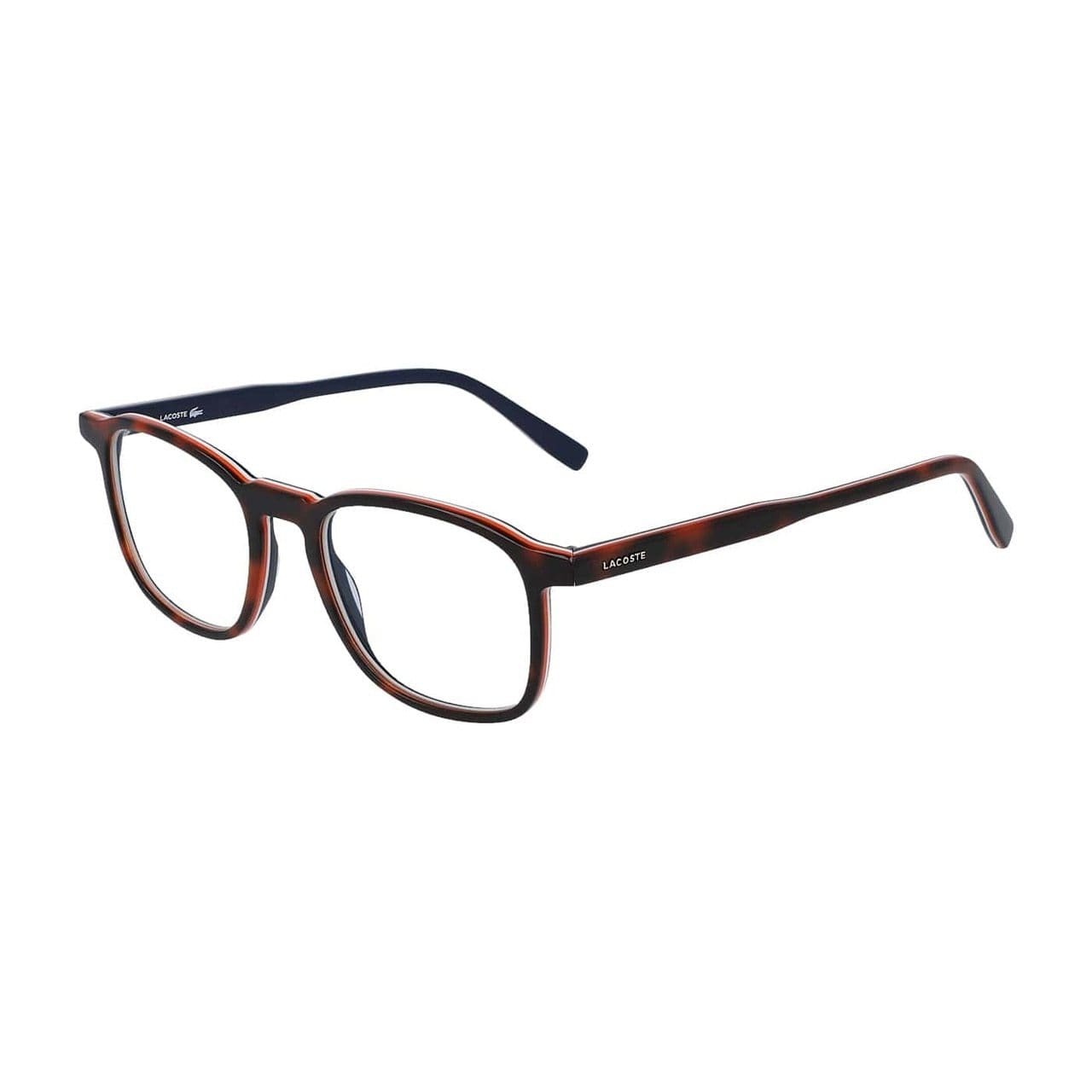 Lacoste L2845-214 Havana Orange Square Unisex Acetate Eyeglasses 886895398541