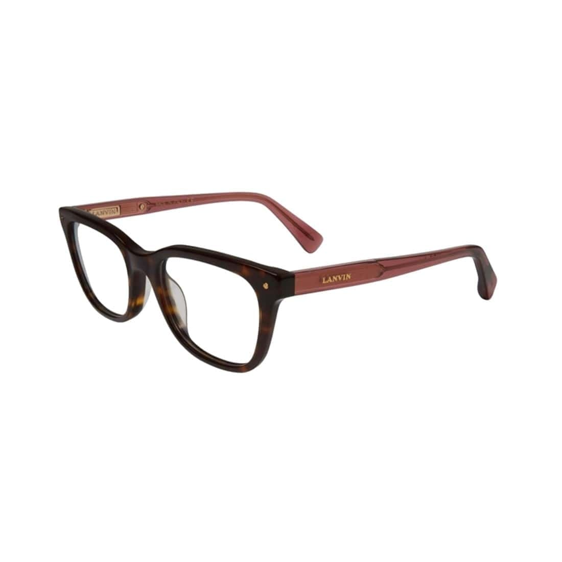 Lanvin VLN 715M-0722 Shiny Dark Havana Square Women's Acetate Eyeglasses 883663911575
