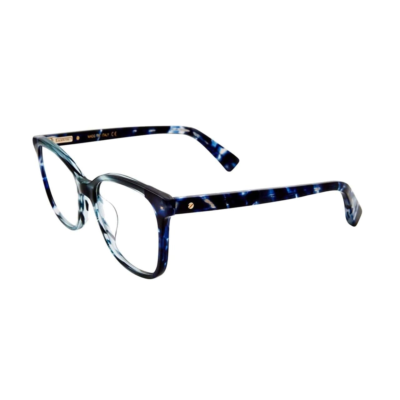 Lanvin VLN 746M-09SW Blue Tortoise Square Women's Acetate Eyeglasses 883663993816