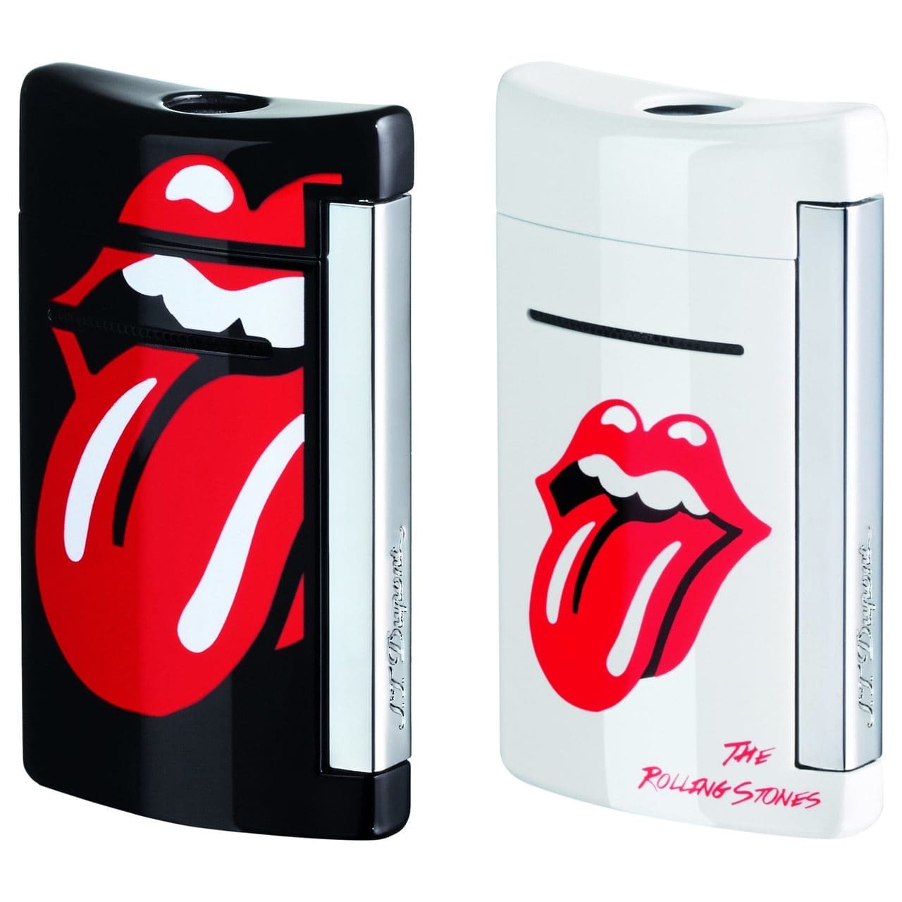 Limited Edition S.T. Dupont Rolling Stones Minijet Classic Torch Flame Chrome Finish Lighter 010110RS 3597390234285 010109RS 3597390234278