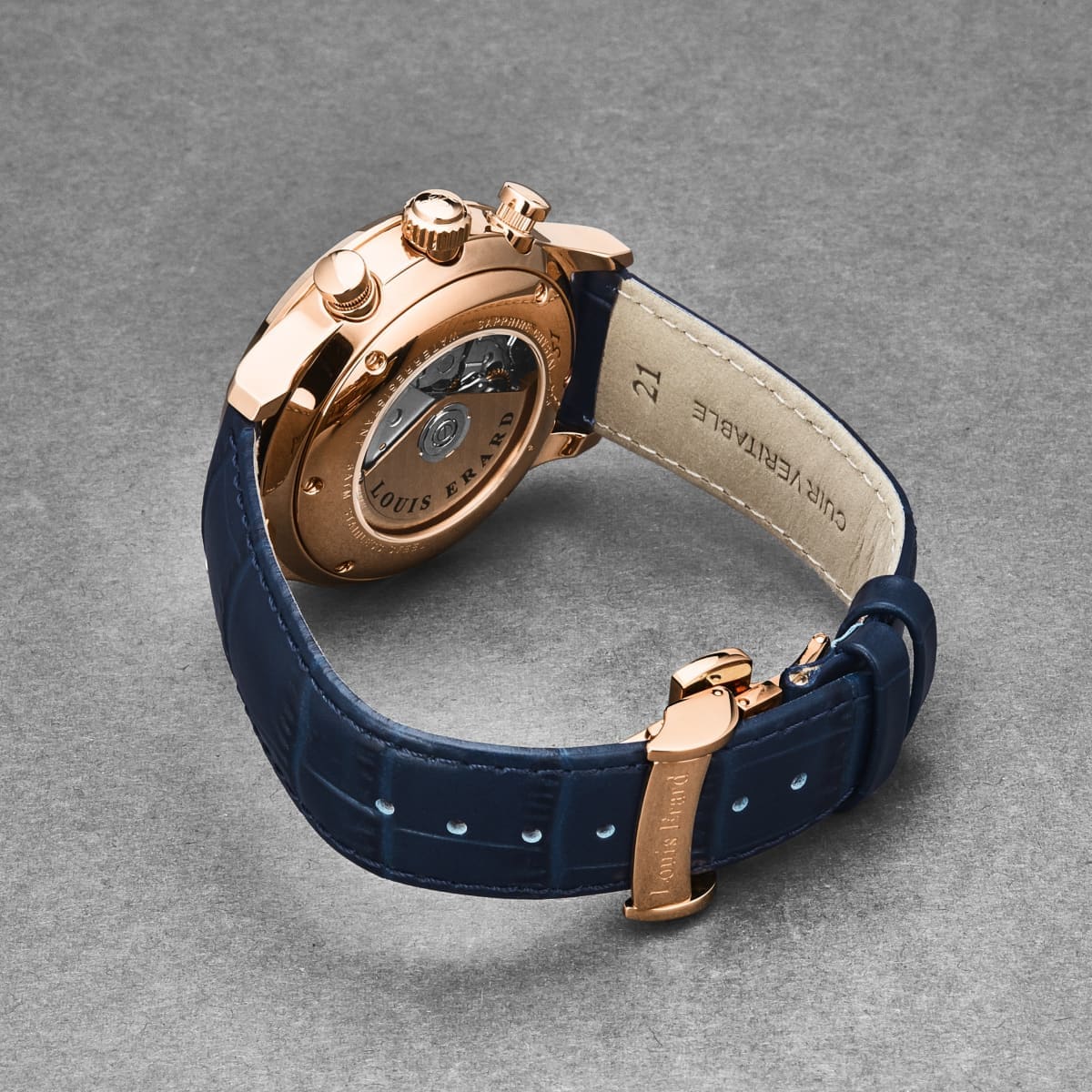 Louis Erard Men’s ’1931’ Chronograph Blue Dial Leather Strap Automatic Watch 78225PR15.BRC37 - On sale