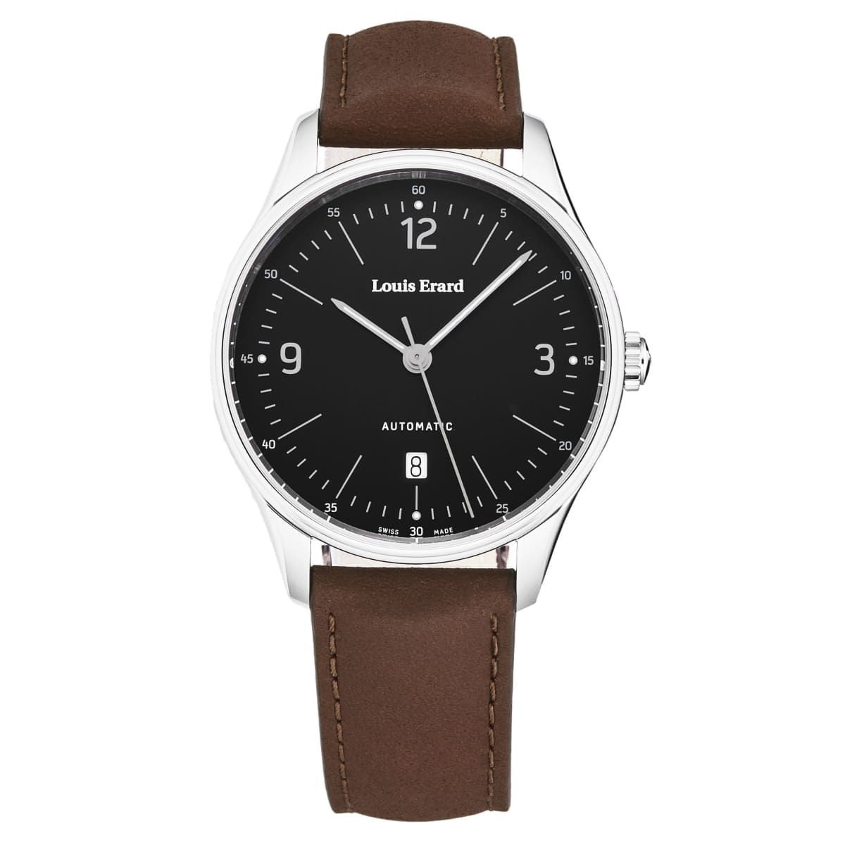 Louis Erard Men’s ’Heritage’ Black Dial Brown Leather Strap Automatic Watch 69287AA02.BVA01 - On sale