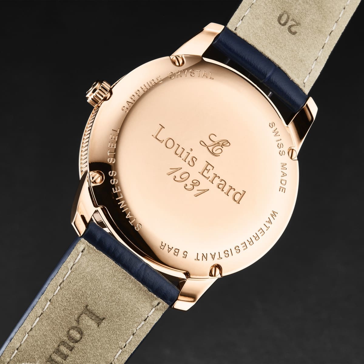 Louis Erard Men’s ’Heritage’ Blue Dial Leather Strap Swiss Quartz Watch 15920PR35.BRP102 - On sale