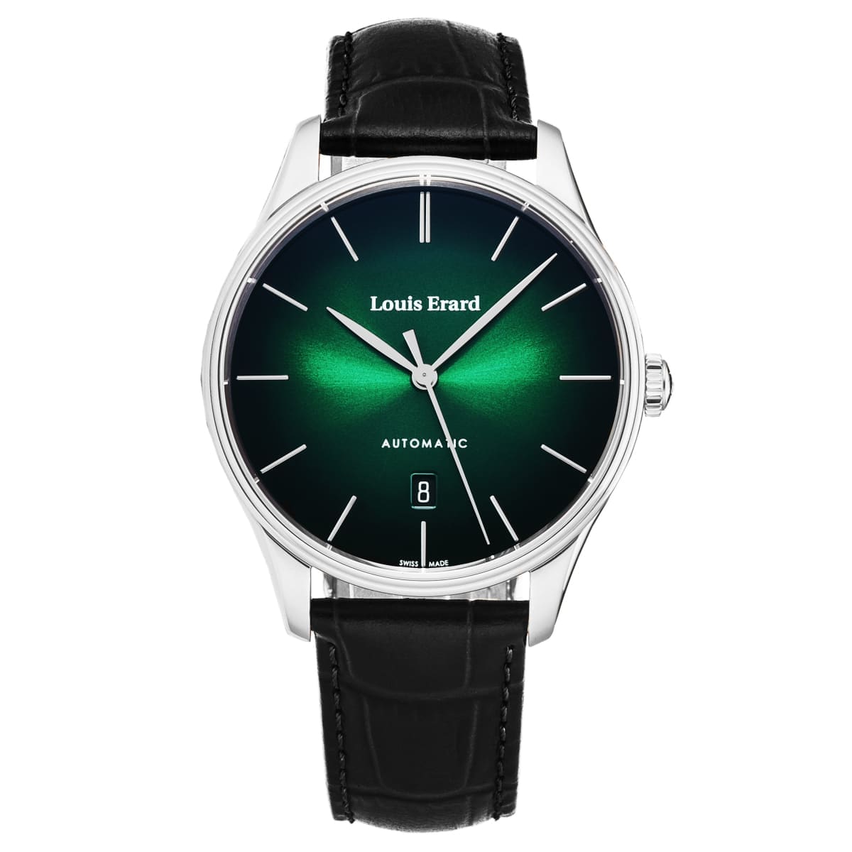 Louis Erard Men’s ’Heritage’ Green/Black Dial Black Leather Strap Automatic Watch 69287AA69.BAAC82 - On sale